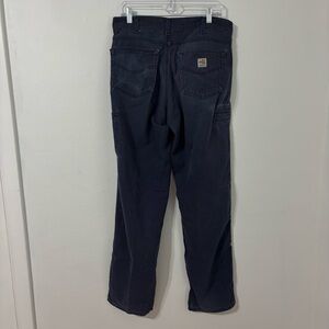Vtg Carhartt‎ FR Carpenter Pants Workwear Grunge Utility Canvas Blue Mens Sz 34